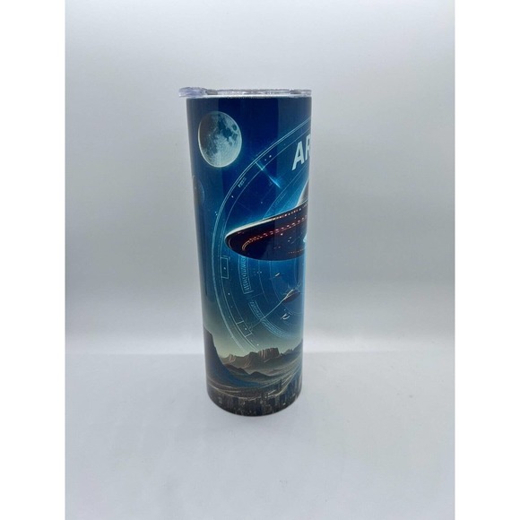 Area 51 20 oz Skinny Tumbler Custom Made, New with Straw and Lid - Picture 2 of 4